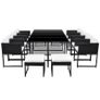 13 Piece Outdoor Dining Set with Cushions Poly Rattan Black Image 4