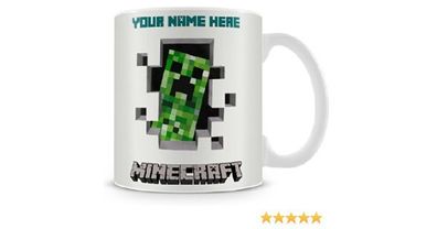 personalised minecraft logo mug with your name
