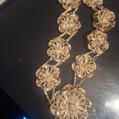 Long silver necklace