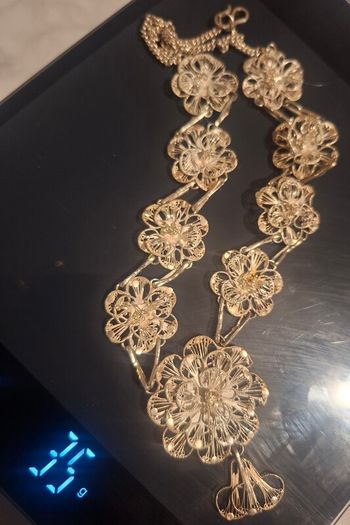 Long silver necklace