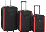 Soft Case Trolleys 3 pcs Black Oxford Fabric