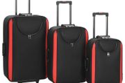 Soft Case Trolleys 3 pcs Black Oxford Fabric