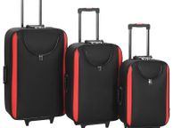 main image for ad Soft Case Trolleys 3 pcs Black Oxford Fabric