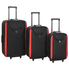 Soft Case Trolleys 3 pcs Black Oxford Fabric