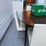 4 cream leather dining chairs Image 4