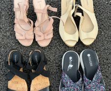4-Pair Bundle of Ladies Summer Sandals (Wedges and Flat)