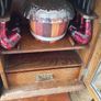 Edwardian smokers oak cabinet Image 2