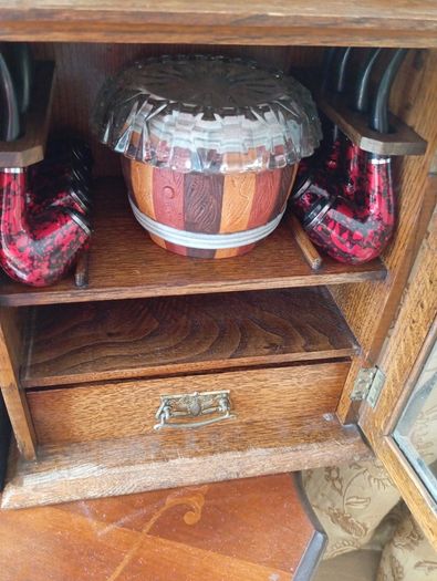 Edwardian smokers oak cabinet