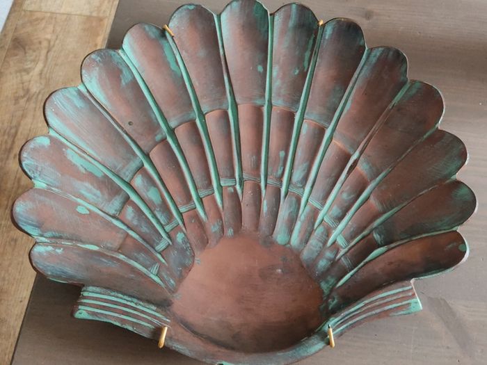 Solid Copper Scallop Seashell CatchAll Tray or Decorative Wall Art
