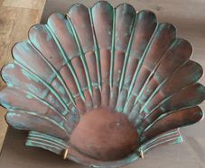 Solid Copper Scallop Seashell CatchAll Tray or Decorative Wall Art