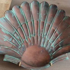 Solid Copper Scallop Seashell CatchAll Tray or Decorative Wall Art