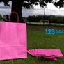 Lot of 20 paper carrier bags Bright pink top quality 100gr 24cm x 31cm x 11cm with twisted handles Image 3