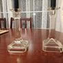 Pair of Beautiful glass candlestick holders for sale. E15 for two or E25 for four. Image 3