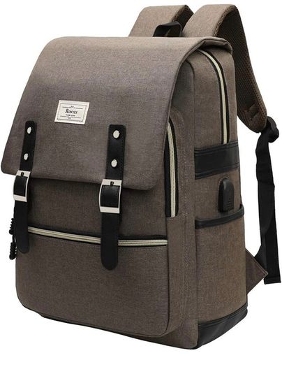 Travel Laptop Backpack, Wide Open Work Bag Lightweight Laptop Bag with USB Charging Port, Anti Theft Business Backpack, Water Resistant School Rucksack Gifts for Men Women (15.6inch Grey/Black)
