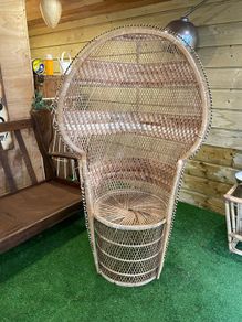 Vintage 1970s Peacock Fan Chair