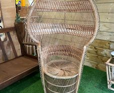 Vintage 1970s Peacock Fan Chair