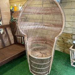 Vintage 1970s Peacock Fan Chair