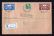 1949 Ireland Anniversary of the Death of James Clarence Mangan Commemorative Stamp First Day Registered Plain Cover (FDC) with Faiche an Cholaiste (College Green, Dublin) cancel also with Republic of Ireland International Recognition of the Republic stamp