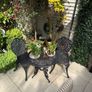 Vintage Cast Iron Garden Bistro Set - Table & 2 Chairs Image 3