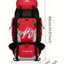 90 L Hiking backpack. Trekking backpack. Camping backpack. Red. Image 2