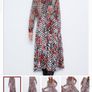 Zara Multicoloured Houndstooth & Floral Print Pleated Flowing Midi Skirt  Xs Image 7