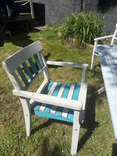 garden table and four chairs
