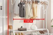 Metal Double Rail Clothes Garment Rack &amp; Shelves NEW