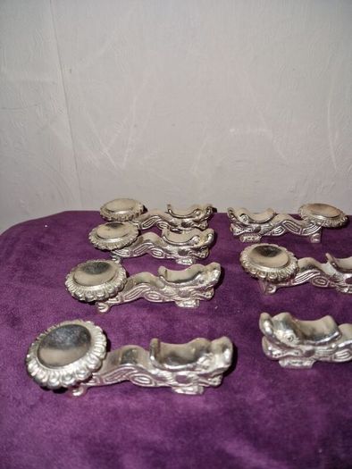 Collection of 11 Vintage Chinese Dragon chopstick and spoon holder