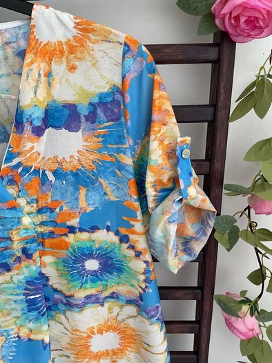 dress 100% cotton dress one-size multi colour summer