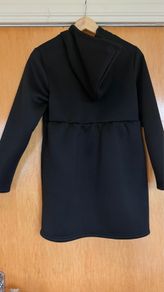 Girls' Black Hooded Double-Breasted Coat (Age 10-11)