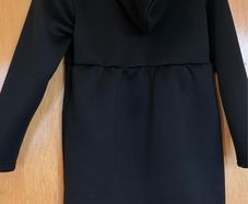 Girls' Black Hooded Double-Breasted Coat (Age 10-11)