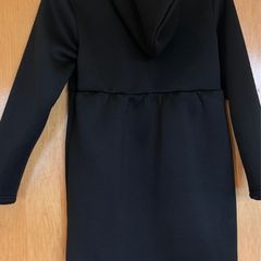 Girls' Black Hooded Double-Breasted Coat (Age 10-11)