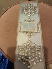 3 x jewel christmas snowflake hanging decorations