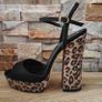 Leopard Print Suede Block Heel Platform Sandals, NEW LOOK Image 2