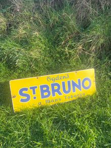 Vintage Ogdens St Bruno "A Man's Tobacco" Enamel Sign