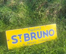 Vintage Ogdens St Bruno "A Man's Tobacco" Enamel Sign