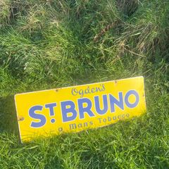 Vintage Ogdens St Bruno "A Man's Tobacco" Enamel Sign