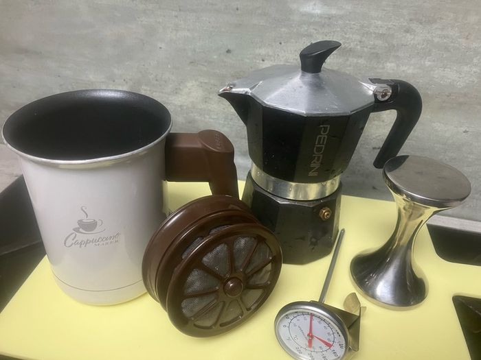 Complete stovetop coffee setup