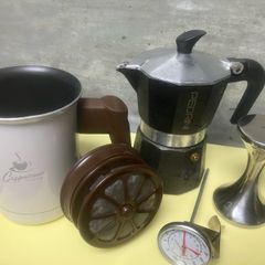 Complete stovetop coffee setup