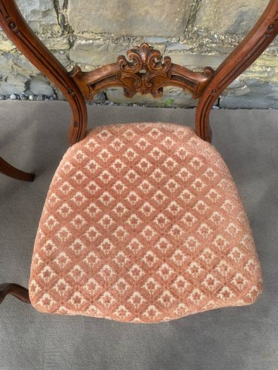Victorian Carved Walnut Chairs.