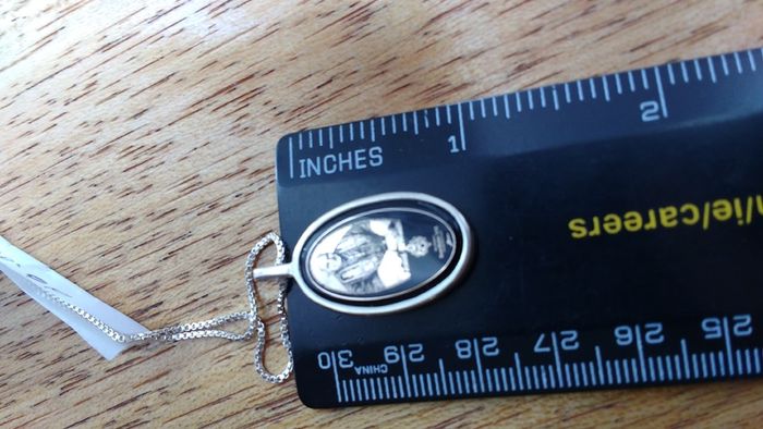 Pope Benedict XVI Pendant Necklace Locket. Platinum Over Stg Silver