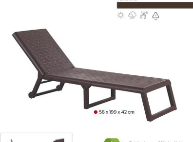 Sun Lounger - brown & foldable