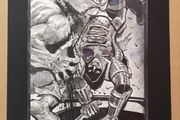 Simon Bisley original comic art Tower Chronicles Full Splash page Werewolf Fight