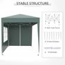 2x2m Popup Gazebo Marquee Party Tent Pavilion Green with 4 Sides Image 7