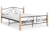 Bed Frame Black Metal 140x200 cm