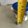 Vintage  Silver Plated Jam/Sugar Holder Blue Dish w/Spoon Image 5