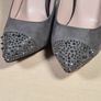 womens CARVELA Kurt Geiger high heels grey suede court shoes glittery spike toes UK 6 EU 39 Image 6
