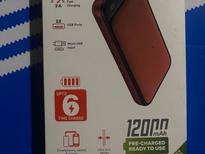 Portable 12000mAh Fast Charging Power Bank dual USB port