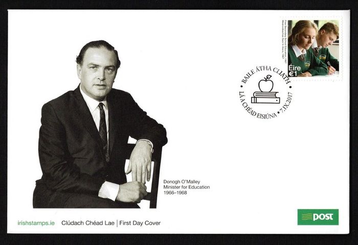 2017 Ireland The 50th Anniversary of Free Secondary School Education Commemorative Stamp An Post First Day Cover (FDC)
