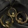 Gold Claddagh Necklace and big Hoop Earrings Set Image 2
